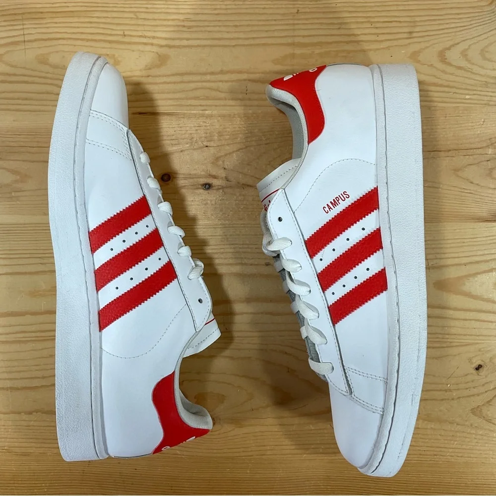 NWOB Adidas Campus II Shoes # G49419 Leather Men’s 12 White Reddish/Orange